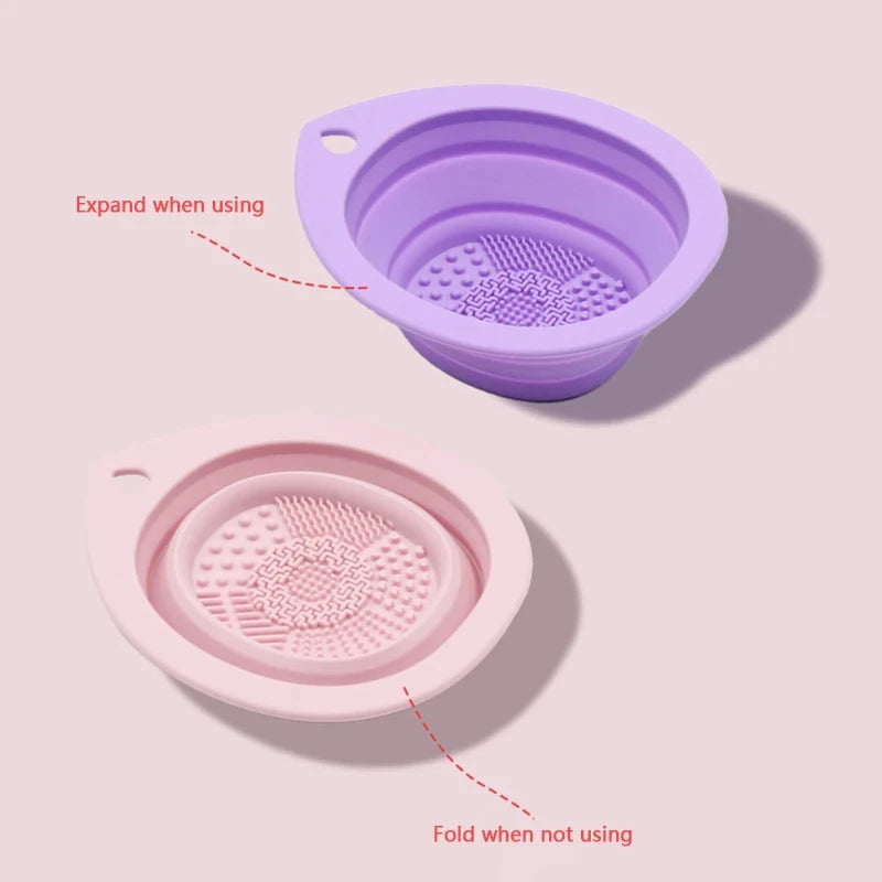 Silicone Makeup Brush Cleaner – Foldable Scrubber & Washing Mat