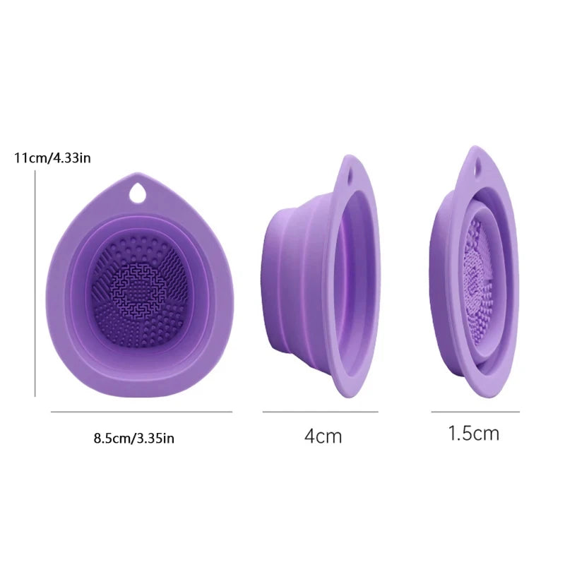 Silicone Makeup Brush Cleaner – Foldable Scrubber & Washing Mat