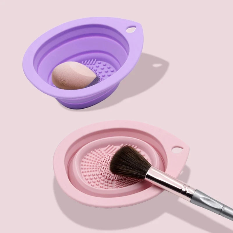 Silicone Makeup Brush Cleaner – Foldable Scrubber & Washing Mat